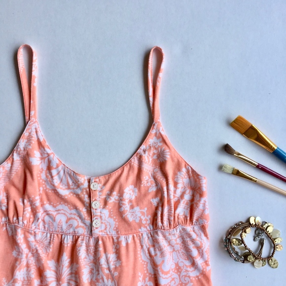 Roxy Dresses & Skirts - Roxy Orange Floral Spaghetti Strap Dress